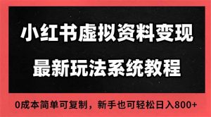 2025小红书虚拟资料最新开店运营教程，搜索流变现玩法，一人多店0成本…-LH资源分享网