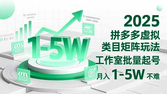 2025 拼多多虚拟类目矩阵玩法，工作室批量起号，月入 1-5W 不难-LH资源分享网