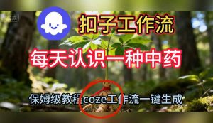 Coze扣子工作流一键生成每天认识一种中药短视频，保姆级搭建教学-LH资源分享网