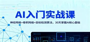 AI入门实战课：神经网络+卷积网络+目标检测算法，30天掌握AI核心基础-LH资源分享网