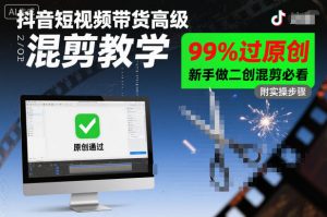 抖音短视频带货高级混剪教学,99%过原创,新手做二创混剪必看-LH资源分享网