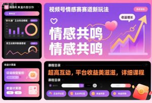 视频号情感赛道新玩法,超高互动,平台收益美滋滋,详细课程-LH资源分享网