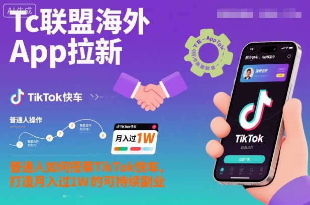 Tc联盟海外App拉新：普通人如何搭乘TikTok快车，打造月入过1W的可持续副业-LH资源分享网