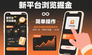 新平台浏览掘金，动动手指截张图就能挣米，2分钟一单，不限时不限量，一天5张【揭秘】-LH资源分享网