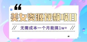 零门槛美女号无脑搬砖项目,无需成本一个月能搞1w+【附图片资源+软件】-LH资源分享网