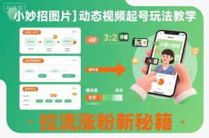 小妙招图片＋动态视频起号玩法教学，拉流涨粉新秘籍-LH资源分享网
