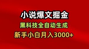 小说爆文掘金，黑科技一键全自动生成，新手小白月入3000+【揭秘】-LH资源分享网