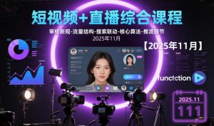 短视频+直播综合课程【2025年11月】,审核新规-流量结构-搜索联动-核心算法-推流细节-LH资源分享网
