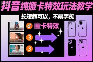 某社群抖音纯搬卡特效玩法教学，长短都可以，不限手机-LH资源分享网