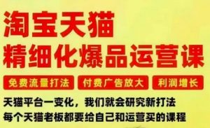 淘宝天猫精细化爆品运营课,免费流量打法-付费广告放大-利润增长-三大核心痛点,一次全部解决-LH资源分享网