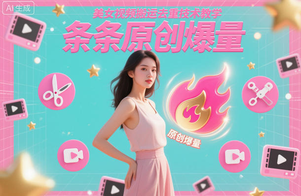 美女视频搬运去重技术教学，条条原创爆量-LH资源分享网