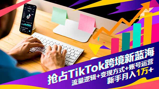 抢占TikTok跨境新蓝海：流量逻辑+变现方式+账号运营，新手月入1万+-LH资源分享网
