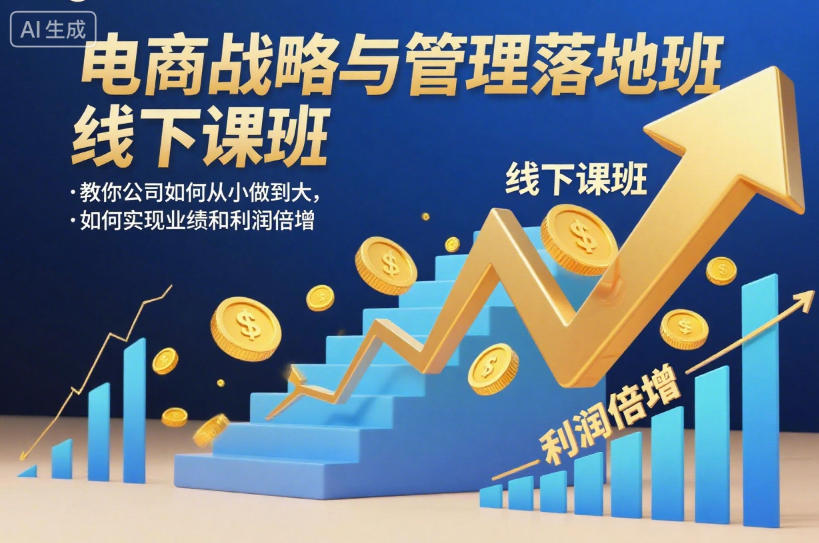 电商战略与管理落地班线下课，教你公司如何从小做到大，如何实现业绩和利润倍增【录音】-LH资源分享网
