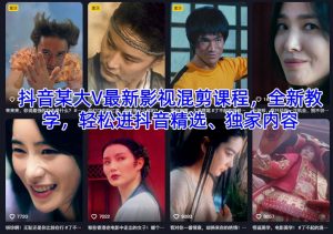 抖音某大V最新影视混剪课程，全新教学，轻松进抖音精选、独家内容-LH资源分享网