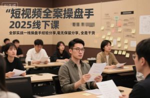 短视频全案操盘手2025线下课,全部实战一线操盘手经验分享,毫无保留分享,全是干货-LH资源分享网