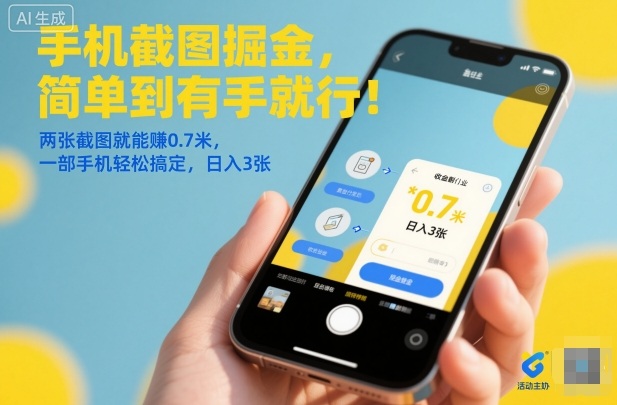手机截图掘金，简单到有手就行！两张截图就能賺0.7米，一部手机轻松搞定，日入3张【揭秘】-LH资源分享网