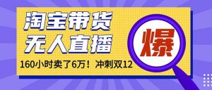 年前风口!淘宝带货,无人直播160小时卖了6万!-LH资源分享网