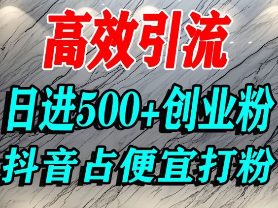 怎么打创业粉？抖音利用占便宜心理引流创业粉，单人日引500+精准流量-LH资源分享网
