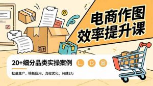 电商作图效率提升课，批量生产、模板应用、流程优化，20+细分品类实操案例，月赚3万-LH资源分享网