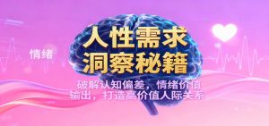 人性需求洞察秘籍，破解认知偏差，情绪价值输出，打造高价值人际关系-LH资源分享网