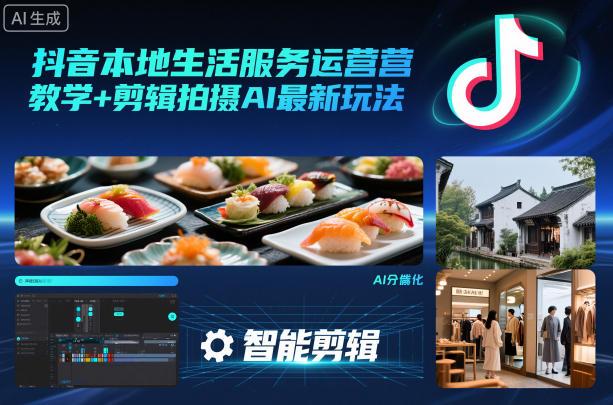 抖音本地生活服务运营教学+剪辑拍摄AI最新玩法-LH资源分享网