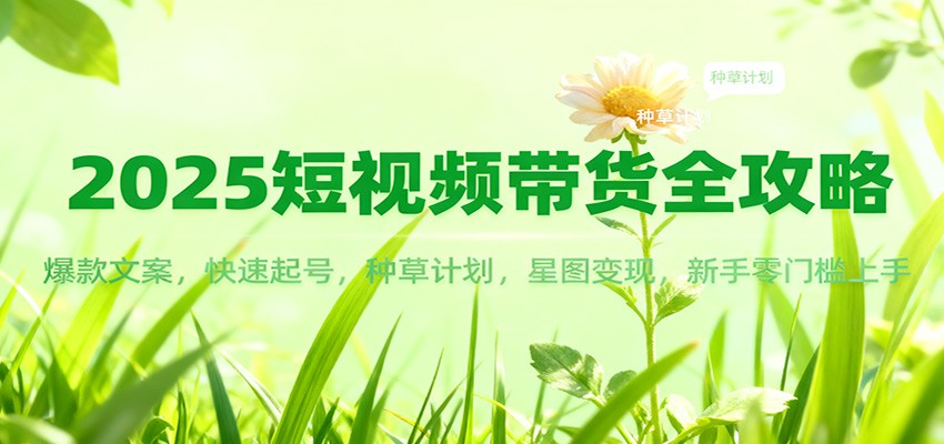 2025短视频带货全攻略：爆款文案，快速起号，种草计划，星图变现，新手零门槛上手-LH资源分享网