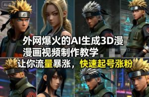 外网爆火的AI生成3D漫画视频制作教学，让你流量暴涨，快速起号涨粉！-LH资源分享网