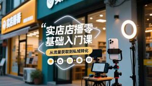 实体店播零基础入门课，实体店+短视频+直播+微信生态+私域社群，从流量获取到私域转化-LH资源分享网