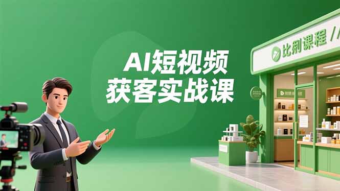 AI短视频获客实战课，数字人创作、实体行业应用、精准引流，30天获取客源月入6万+-LH资源分享网