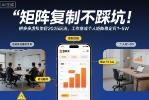 矩阵复制不踩坑!拼多多虚拟类目2025玩法,工作室或者个人矩阵稳定月1-5W【揭秘】-LH资源分享网