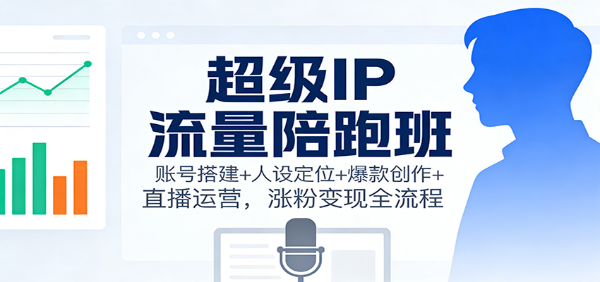 超级IP流量陪跑班：账号搭建+人设定位+爆款创作+直播运营，涨粉变现全流程-LH资源分享网