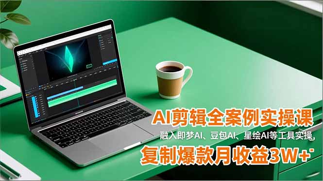 AI剪辑全案例实操课，融入即梦AI、豆包AI、星绘AI等工具实操，复制爆款月收益3W+-LH资源分享网