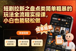 短剧拉新之盘点类简单粗暴的玩法全流程实操课，小白也能轻松做-LH资源分享网