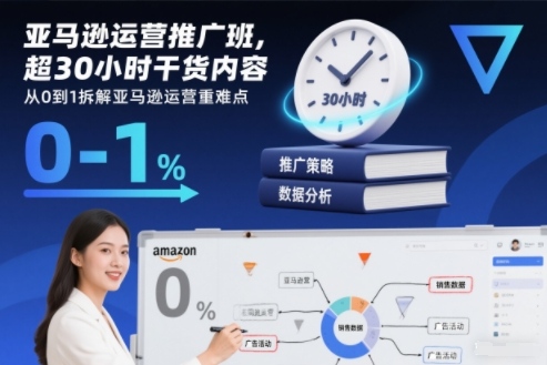 亚马逊运营推广班，超30小时干货内容，从0到1拆解亚马逊运营重难点-LH资源分享网