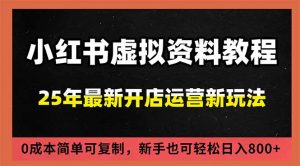 小红书虚拟资料项目：最新搜索流变现玩法，0成本简单可复制，一人多店打法，新手日入800+-LH资源分享网