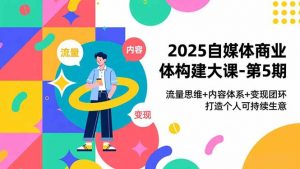 2025自媒体商业体构建大课-第5期,流量思维+内容体系+变现闭环,打造个人可持续生意-LH资源分享网