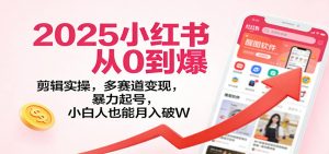 2025小红书从0到爆:剪辑实操,多赛道变现,暴力起号,零基础也能月入破W-LH资源分享网