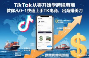 TikTok从零开始学跨境电商,教你从0-1快速上手TK电商,出海賺美刀-LH资源分享网