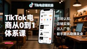 TikTok电商从0到1体系课,市场认知、店铺实操、达人广告,新手避坑稳赚美金-LH资源分享网