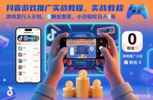 抖音游戏推广实战教程,游戏发行人计划,0粉丝变现,小白轻松日入3张-LH资源分享网