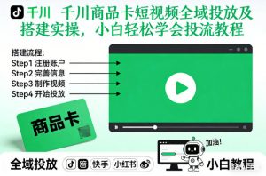 千川商品卡短视频全域投放及搭建实操,小白轻松学会投流教程-LH资源分享网