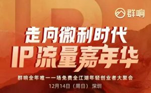 2025ip嘉年华万人12月14深圳线下课，走向微利时代，IP流量嘉年华，实操性极强的商业干货课-LH资源分享网