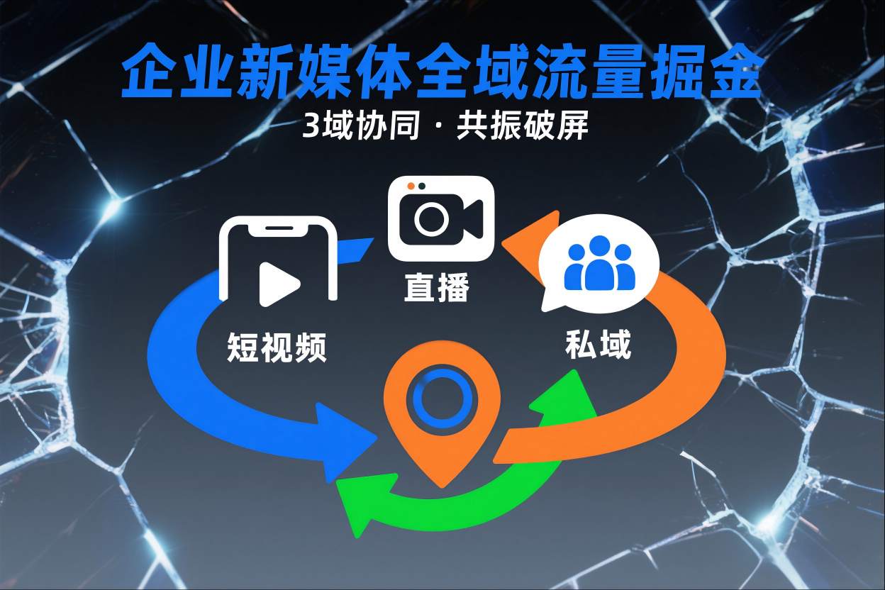 短视频全域商业模式，企业新媒体全域流量掘金，3域协同，共振破屏，短视频-直播-私域-地域-LH资源分享网