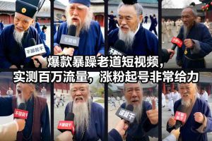 爆款暴躁老道短视频，实测百万流量，涨粉起号非常给力-LH资源分享网