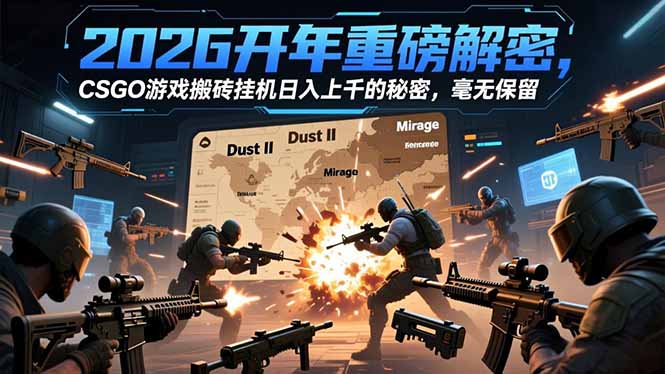 2026开年重磅解密，CSGO游戏搬砖挂机日入上千的秘密，毫无保留-LH资源分享网