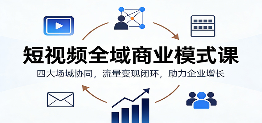 短视频全域商业模式课：四大场域协同，流量变现闭环，助力企业增长-LH资源分享网
