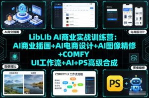 LibLIb AI商业实战训练营：AI商业插画+AI电商设计+AI图像精修+COMFY UI工作流+AI+PS高级合成-LH资源分享网